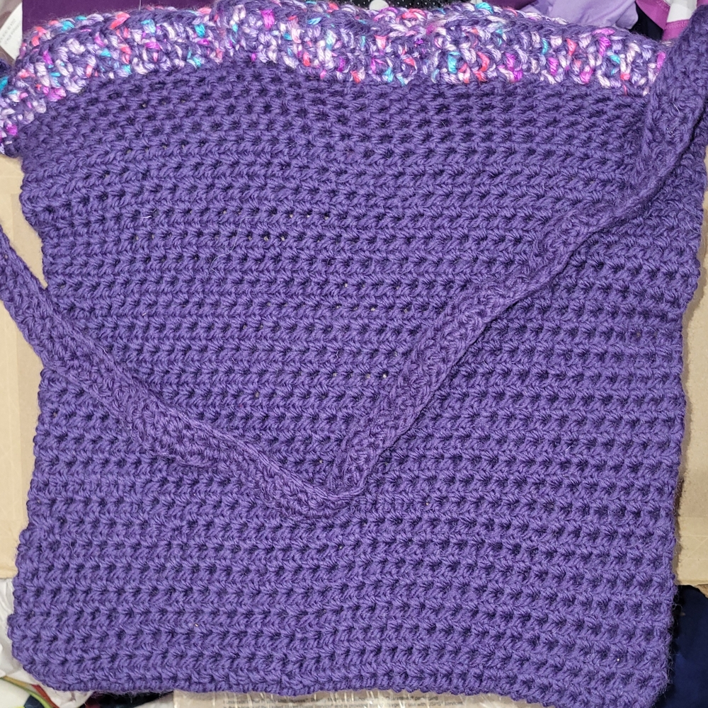 Handcrafted Purple Crochet Market Bag